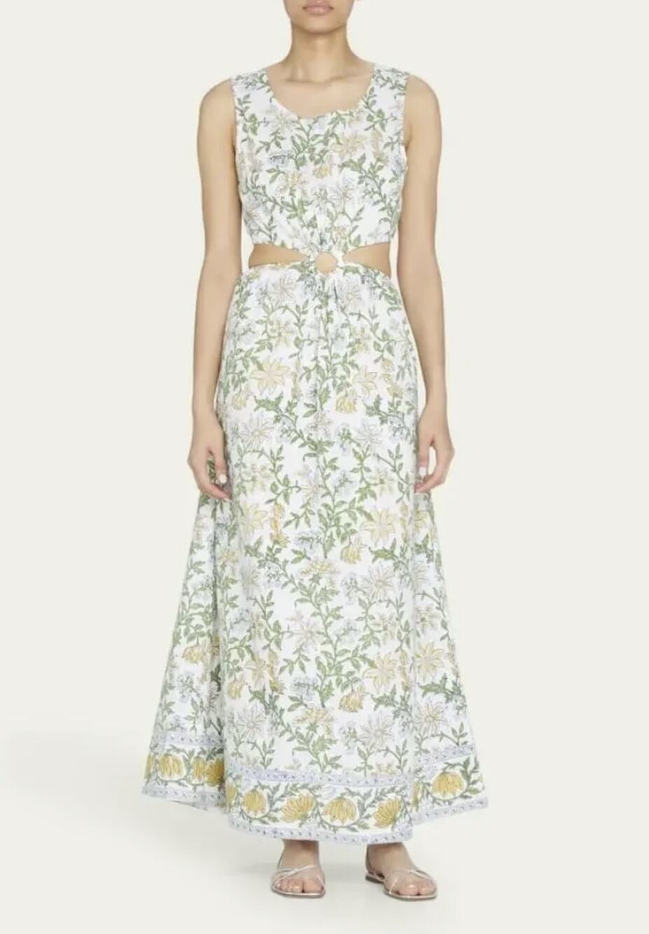 Hannah Artwear Divina Floral Poplin Cutout Maxi Dress
